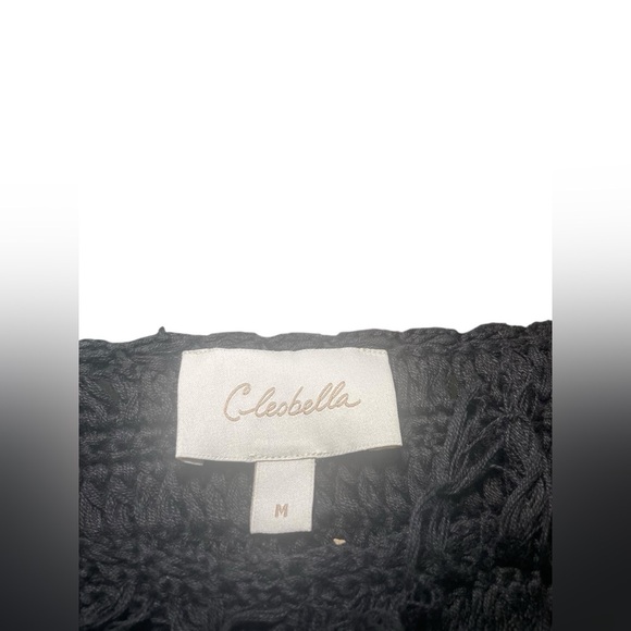 Cleobella Black Fringe Sweater 100% Organic Cotton Size Medium - Picture 6 of 7